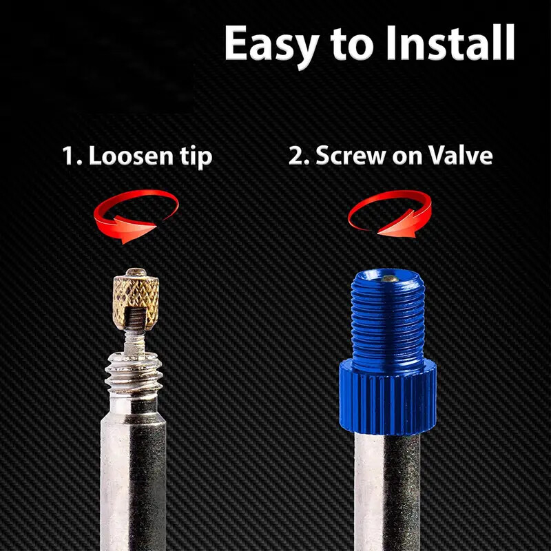 10PCS Adapter ventila za bicikl od aluminijske legure Pretvorite Presta u Schrader ventil Adapter za ventil za MTB cestovni bicikl Dodaci za bicikle