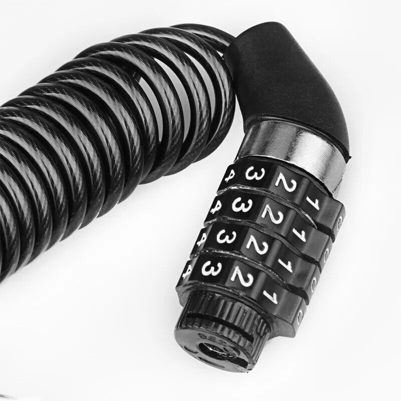 Blocare biciclete Lanț cablu din oțel Parolă de securitate Blocare cu 4 cifre Cod numeric combinat antifurt Siguranță Accesorii pentru biciclete