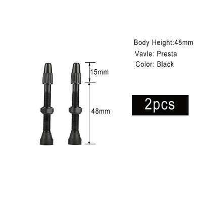 2 buc 44/48/60/80mm valvă de aer fără cameră pentru bicicletă Presta, alamă, aluminiu, supape F/V pentru MTB, bicicletă de drum, miez de anvelopă fără cameră, detașabil