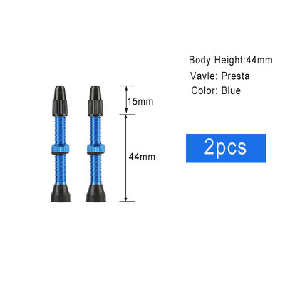 2 buc 44/48/60/80mm valvă de aer fără cameră pentru bicicletă Presta, alamă, aluminiu, supape F/V pentru MTB, bicicletă de drum, miez de anvelopă fără cameră, detașabil