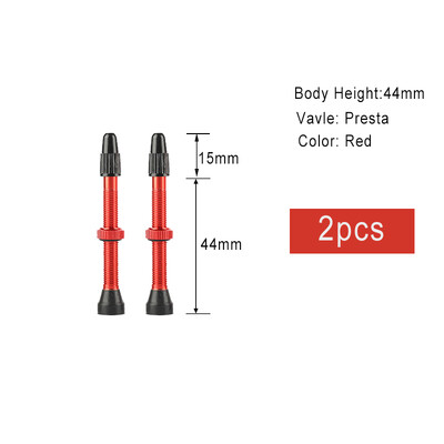 2 buc 44/48/60/80mm valvă de aer fără cameră pentru bicicletă Presta, alamă, aluminiu, supape F/V pentru MTB, bicicletă de drum, miez de anvelopă fără cameră, detașabil