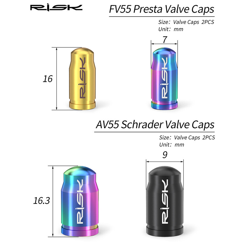 RISK Titanium Presta Schrader poklopac ventila Vodootporan Otporan na prašinu MTB cestovni bicikl FV AV Alat za skidanje kapice Dijelovi za biciklizam Dodatna oprema