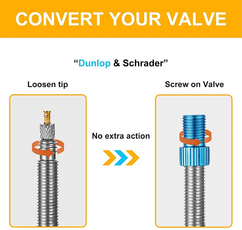 Adapter od aluminijske legure za ventil brdski bicikl motocikl biciklizam napuhan pogodan za Schrader dodatke za bicikle