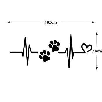 Heartbeat Dog Paw Светлоотразителни мотоциклетни стикери Декор Скутер Moto Body Шлем Декал Аксесоари за Piaggio Vespa Sprint