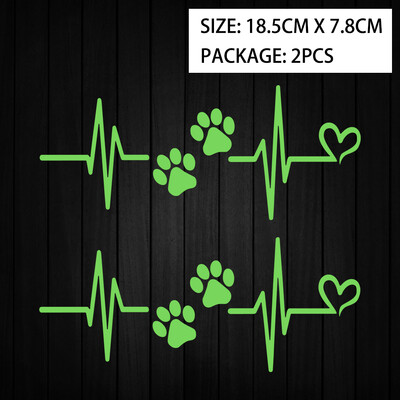 Otkucaj srca, pseća šapa, reflektirajuće naljepnice za motocikl Dekoracija skutera Moto tijela Naljepnica za kacigu Dodaci za Piaggio Vespa Sprint