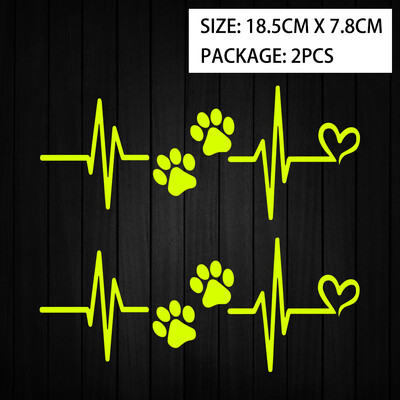 Otkucaj srca, pseća šapa, reflektirajuće naljepnice za motocikl Dekoracija skutera Moto tijela Naljepnica za kacigu Dodaci za Piaggio Vespa Sprint