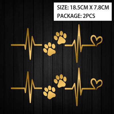 Otkucaj srca, pseća šapa, reflektirajuće naljepnice za motocikl Dekoracija skutera Moto tijela Naljepnica za kacigu Dodaci za Piaggio Vespa Sprint