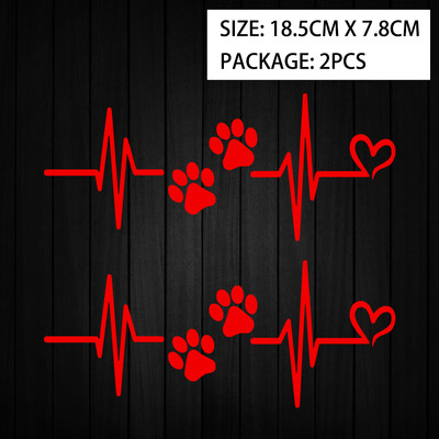 Otkucaj srca, pseća šapa, reflektirajuće naljepnice za motocikl Dekoracija skutera Moto tijela Naljepnica za kacigu Dodaci za Piaggio Vespa Sprint