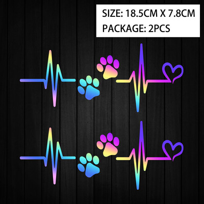 Otkucaj srca, pseća šapa, reflektirajuće naljepnice za motocikl Dekoracija skutera Moto tijela Naljepnica za kacigu Dodaci za Piaggio Vespa Sprint