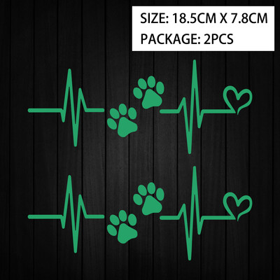 Otkucaj srca, pseća šapa, reflektirajuće naljepnice za motocikl Dekoracija skutera Moto tijela Naljepnica za kacigu Dodaci za Piaggio Vespa Sprint