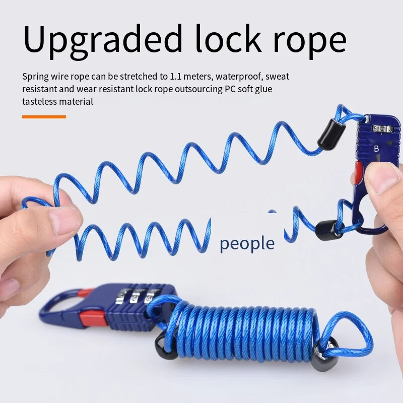 60 * 22 mm bicikl protiv krađe, motocikl, troznamenkasta kombinacija lozinki, sigurnosni kabel, žičano uže, brava za kacigu, sigurnosna brava za uže