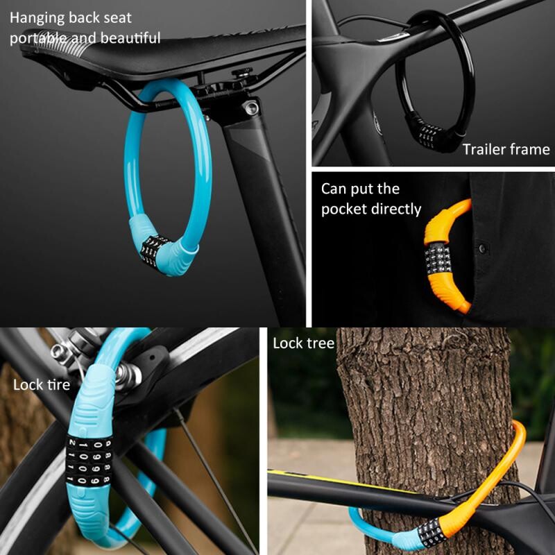 Bicikl Brava za bicikl protiv krađe Mtb cestovni bicikl Brava za lanac od čelične žice Kaciga za motocikl Sklopivi lokot za električni skuter
