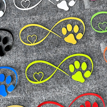 Cat Love Heart Paw Print Светлоотразителни стикери за мотоциклети Moto Scooter Car Body Шлем Fuel Tank Decal Аксесоари за Piaggio