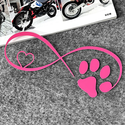 Cat Love Heart Paw Print Reflektirajuće naljepnice za motocikle Moto Scooter Karoserija automobila Kaciga Spremnik goriva Naljepnice Dodatna oprema za Piaggio