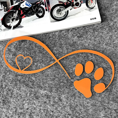 Cat Love Heart Paw Print Reflektirajuće naljepnice za motocikle Moto Scooter Karoserija automobila Kaciga Spremnik goriva Naljepnice Dodatna oprema za Piaggio
