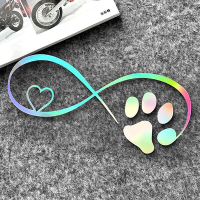 Cat Love Heart Paw Print Reflektirajuće naljepnice za motocikle Moto Scooter Karoserija automobila Kaciga Spremnik goriva Naljepnice Dodatna oprema za Piaggio