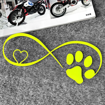 Cat Love Heart Paw Print Reflektirajuće naljepnice za motocikle Moto Scooter Karoserija automobila Kaciga Spremnik goriva Naljepnice Dodatna oprema za Piaggio