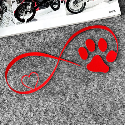 Cat Love Heart Paw Print Reflektirajuće naljepnice za motocikle Moto Scooter Karoserija automobila Kaciga Spremnik goriva Naljepnice Dodatna oprema za Piaggio