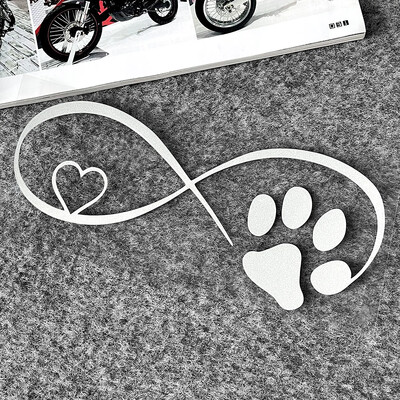 Cat Love Heart Paw Print Reflektirajuće naljepnice za motocikle Moto Scooter Karoserija automobila Kaciga Spremnik goriva Naljepnice Dodatna oprema za Piaggio