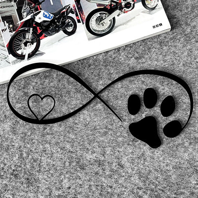 Cat Love Heart Paw Print Reflektirajuće naljepnice za motocikle Moto Scooter Karoserija automobila Kaciga Spremnik goriva Naljepnice Dodatna oprema za Piaggio