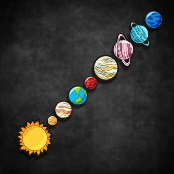 Nine Planets Solar System Ανακλαστικά αυτοκόλλητα ποδηλάτου μοτοσικλέτας Ηλεκτρικό κράνος ποδηλάτου Διακοσμητικά αυτοκόλλητα