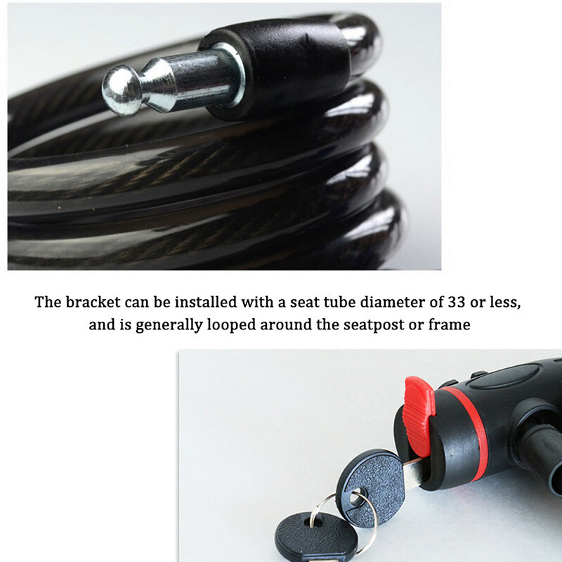 Protukradna spiralna sajla od nehrđajućeg čelika Brava za bicikl za biciklizam Protuprovalna lančana žica Sigurnosna brava za bicikl s 2 ključa Dodaci za bicikl