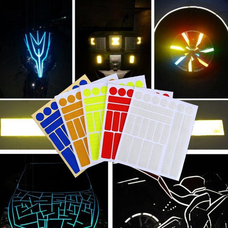 Ανακλαστικά αυτοκόλλητα ποδηλάτου MTB Αυτοκόλλητα με αυτοκόλλητα αυτοκόλλητων αυτοκόλλητων αυτοκινήτου Νυχτερινή ζάντα τροχού ποδηλάτου φθορισμού