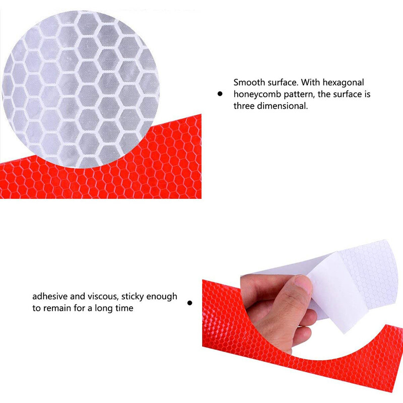 5 см*1 м Светлоотразителна лента за тяло на велосипед Стикер Предупредителна лента за безопасност с висока видимост Водоустойчива за ремаркета Каски Аксесоари за велосипеди