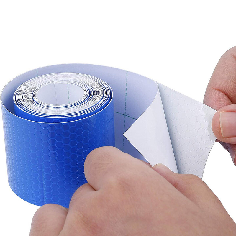 5 см*1 м Светлоотразителна лента за тяло на велосипед Стикер Предупредителна лента за безопасност с висока видимост Водоустойчива за ремаркета Каски Аксесоари за велосипеди