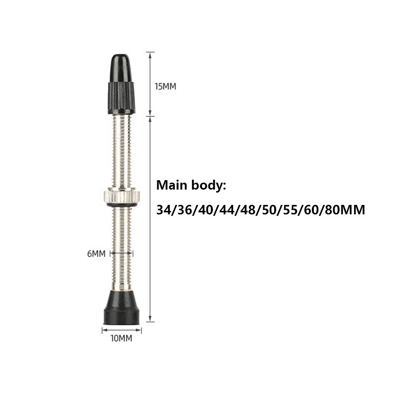 1PC 34MM 40MM 44MM 48mm 60mm Supapă Presta pentru Road MTB Bicicletă Tubeless Anvelope Miez din alamă Tijă din aliaj compatibilă Tubeless Sigilant