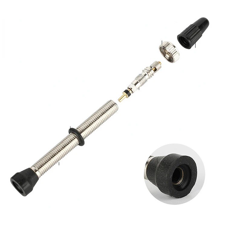 1PC 34MM 40MM 44MM 48mm 60mm Supapă Presta pentru Road MTB Bicicletă Tubeless Anvelope Miez din alamă Tijă din aliaj compatibilă Tubeless Sigilant