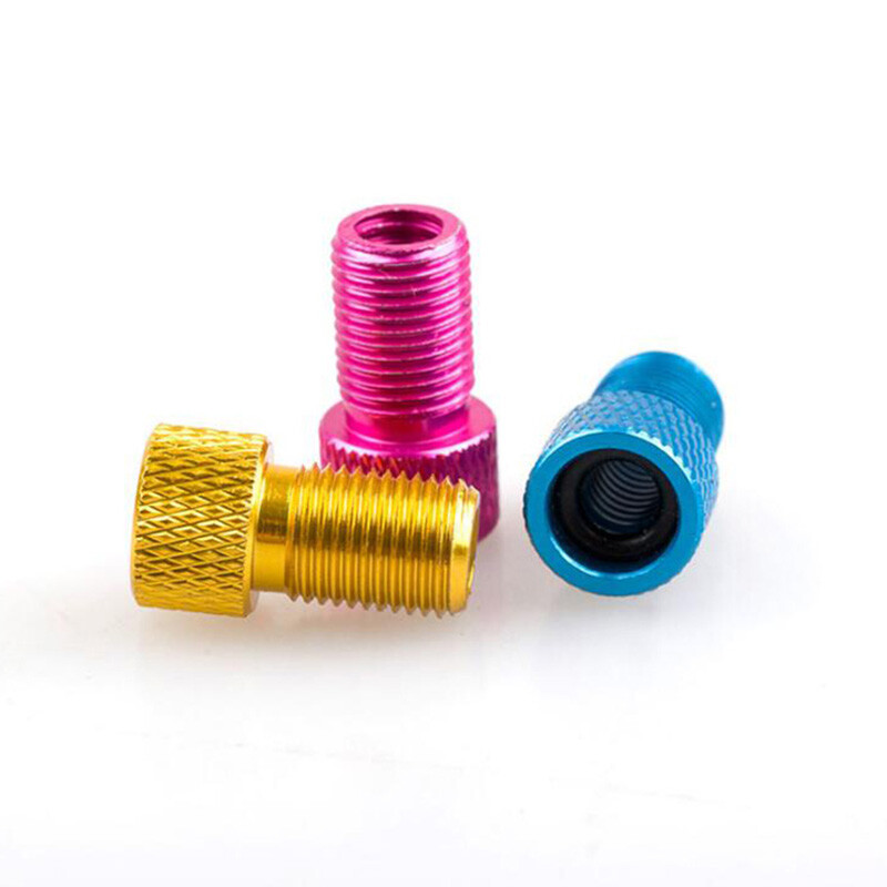 Aliuminio lydinio dviračio vožtuvo adapteris Paverskite „Presta“ į „Schrader“ vožtuvą dviračio siurblio oro antgalio vamzdžio įrankiai dviračių priedai 4 vnt.