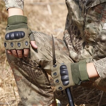 Half-Finger Outdoor Hunting Tactical Gloves Training Fitness Αντιολισθητικό ποδήλατο Αθλητικό αναπνεύσιμο αντίσταση στη φθορά