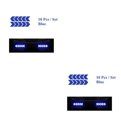 10 vnt Automobilių įspėjimo atspindintis lipdukas dviračio rėmo lipdukas rodyklės dekoravimas fluorescencinės juostos buferio bagažinės dviračių šviečianti apsauga