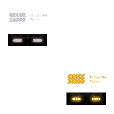 10 vnt Automobilių įspėjimo atspindintis lipdukas dviračio rėmo lipdukas rodyklės dekoravimas fluorescencinės juostos buferio bagažinės dviračių šviečianti apsauga