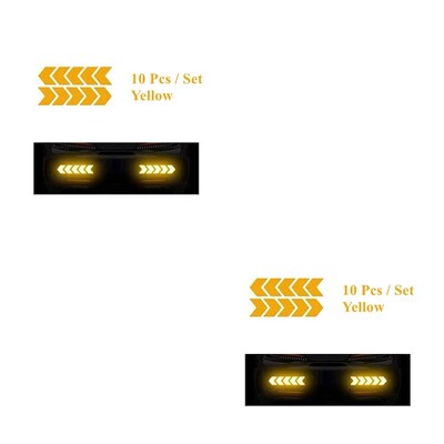 10 vnt Automobilių įspėjimo atspindintis lipdukas dviračio rėmo lipdukas rodyklės dekoravimas fluorescencinės juostos buferio bagažinės dviračių šviečianti apsauga