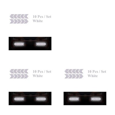 10 vnt Automobilių įspėjimo atspindintis lipdukas dviračio rėmo lipdukas rodyklės dekoravimas fluorescencinės juostos buferio bagažinės dviračių šviečianti apsauga