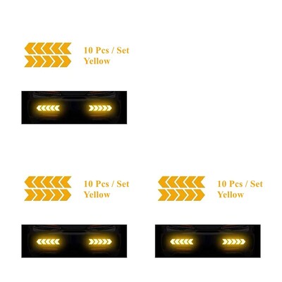 10 vnt Automobilių įspėjimo atspindintis lipdukas dviračio rėmo lipdukas rodyklės dekoravimas fluorescencinės juostos buferio bagažinės dviračių šviečianti apsauga