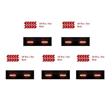 10 vnt Automobilių įspėjimo atspindintis lipdukas dviračio rėmo lipdukas rodyklės dekoravimas fluorescencinės juostos buferio bagažinės dviračių šviečianti apsauga