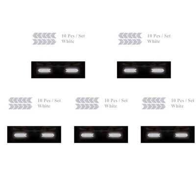 10 vnt Automobilių įspėjimo atspindintis lipdukas dviračio rėmo lipdukas rodyklės dekoravimas fluorescencinės juostos buferio bagažinės dviračių šviečianti apsauga