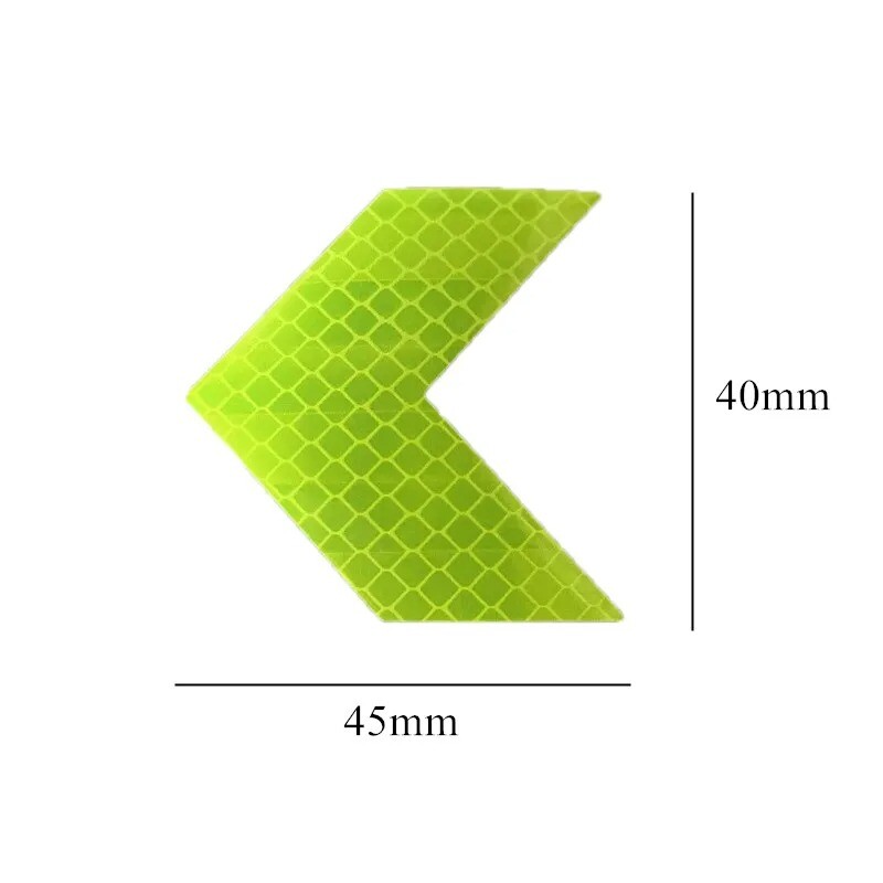 10 vnt Automobilių įspėjimo atspindintis lipdukas dviračio rėmo lipdukas rodyklės dekoravimas fluorescencinės juostos buferio bagažinės dviračių šviečianti apsauga