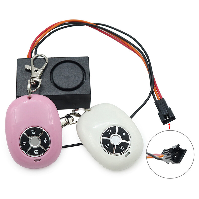 Električni skuter Protuprovalni alarm Daljinski sigurnosni 36-48V Alarm za e-bicikle i pristup bez ključa za 2 kom Daljinski upravljači s 4 gumba 60x35 mm
