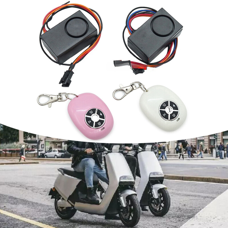 Električni skuter Protuprovalni alarm Daljinski sigurnosni 36-48V Alarm za e-bicikle i pristup bez ključa za 2 kom Daljinski upravljači s 4 gumba 60x35 mm