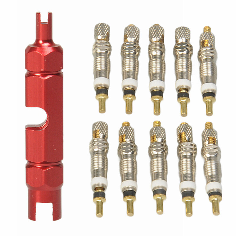 11 komada/set Set alata za jezgru ventila za bicikle Presta Schrader adapter za jezgru ventila Fresta Schrader kapica ventila Komplet za popravak guma za bicikle