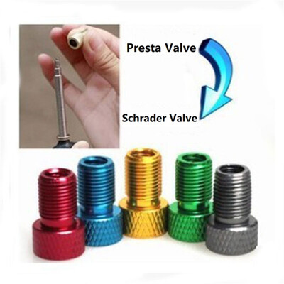 10 gab Alumīnija sakausējuma velosipēda vārsta adapteris Pārveidojiet Presta uz Schrader Valve Velosipēdu sūkņa gaisa sprauslas caurules instrumenti Velosipēdu piederumi