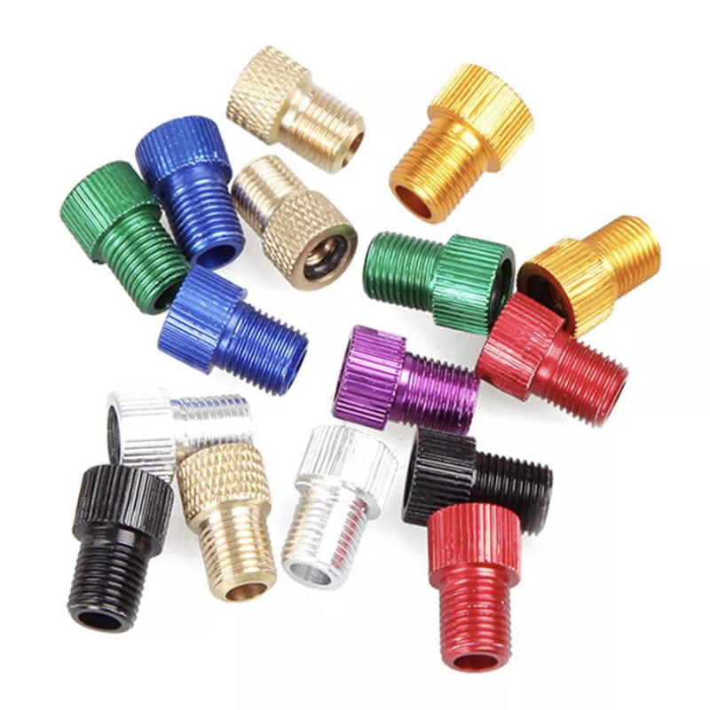 10 vnt Aliuminio lydinio dviračio vožtuvo adapteris Konvertuokite Presta į Schrader vožtuvą dviračio siurblio oro antgalio vamzdžio įrankiai dviračių priedai