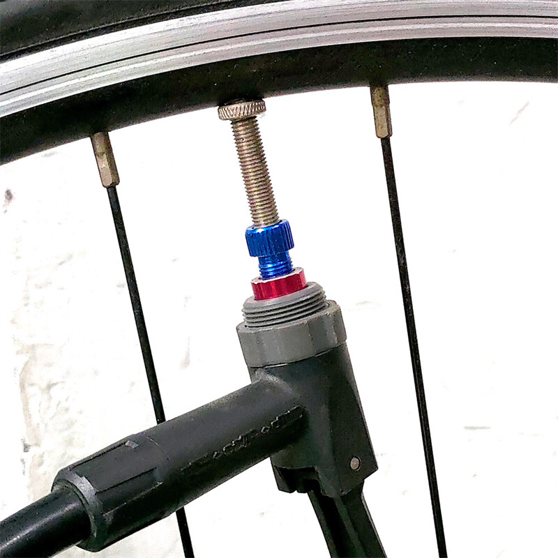 10 vnt Aliuminio lydinio dviračio vožtuvo adapteris Konvertuokite Presta į Schrader vožtuvą dviračio siurblio oro antgalio vamzdžio įrankiai dviračių priedai