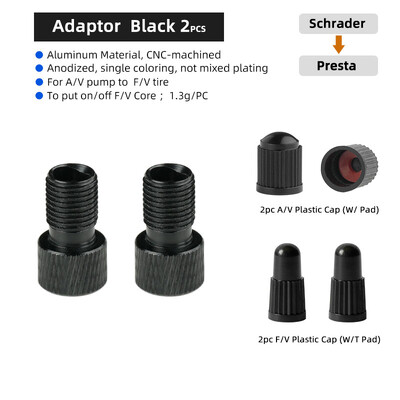 Alat za uklanjanje jezgre Presta ventila za bicikl, adapter F/V ventila za Schrader pumpu, 2 u 1 pretvarač mlaznica od anodiziranog aluminija