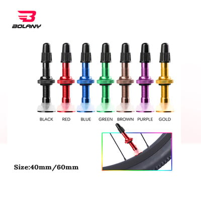 BOLANY 2 τμχ Βαλβίδα ποδηλάτου 40mm/60mm MTB Road Bike Tubeless Tire Conversion Anodize Sealant Alloy Aluminum