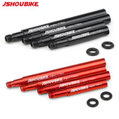 JSHOU BIKE Extensoare de supapă franceză Capace Adaptor de bază RED și NEGRU Tijă din aliaj 40 60 80 100 120 mm cu capac și unealtă din aliaj